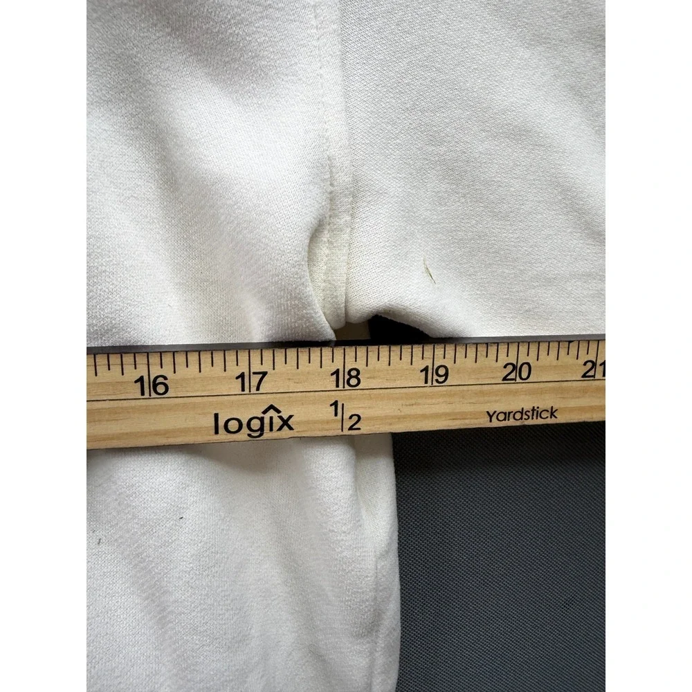 UGG Hoodie Women White Sherpa Logo Pullover Fleece Sweatshirt Medium - Picture 4 of 8